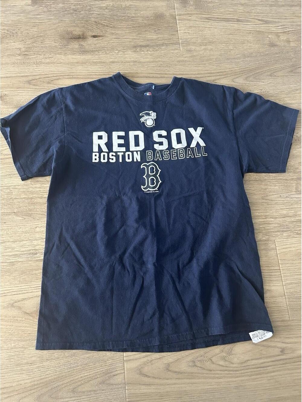 Boston Red Sox Shirt Mens Large Blue White Logo MLB Baseball Genuine Casual